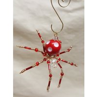 steampunk Perlen Rot/Weiß Spinne Mit Grübchen von STEAMFORGEDSTUDIOS