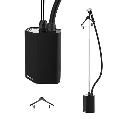 STEAMONE EUHG100B Dampfglätter - Schwarz - Upright - 1.800 W - 1 min Aufheizzeit - Geruchsbeseitigung von STEAMONE