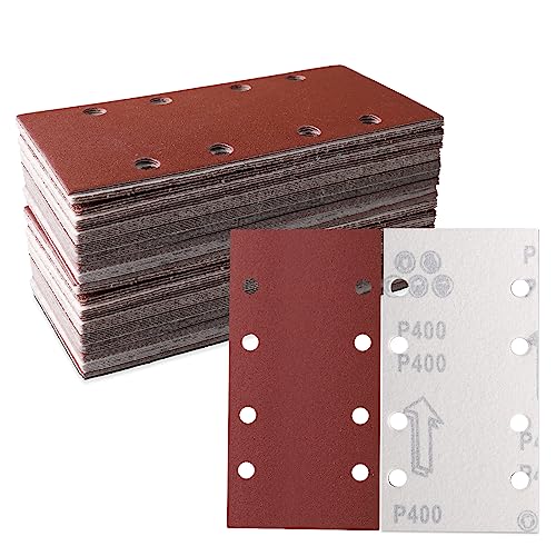 STEBRUAM 30tlg Schleifblatt Set 93 x 185 mm Körnung 400,8 Löcher verschiedene Zubehör Materialien für Schwingschleifer von STEBRUAM