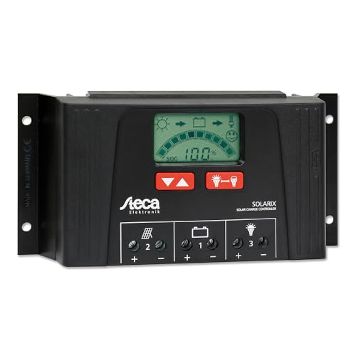 STECA Solarladeregler Solarix 2525 12/24VDC 25A LCD Display IP32 5V USB 1,5A von STECA