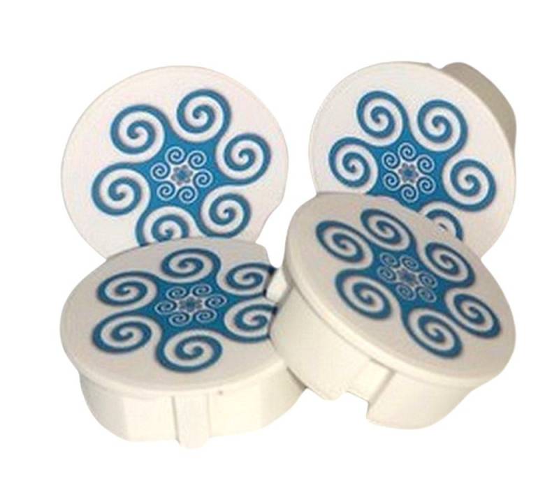 STECKEL Wanddekoobjekt 4 Stück DEKO-STECKEL® - DS-471 Ornament blau - Steckdosen Abdeckung von STECKEL