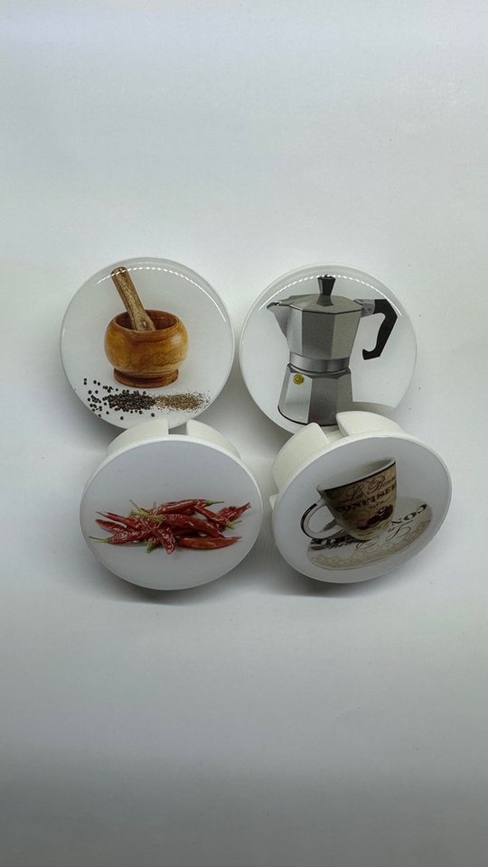 STECKEL Wanddekoobjekt 4 Stück DEKO-STECKEL® - DS-480 Set Küche -Clevere Steckdosen Abdeckung (Sparset, 4er-Set) von STECKEL