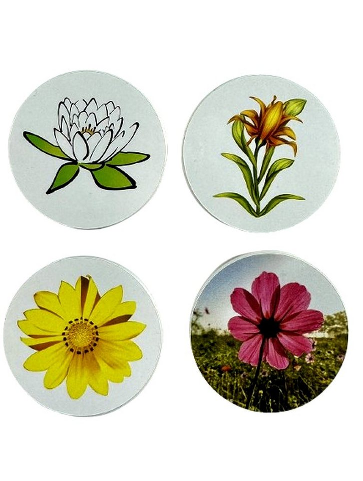 STECKEL Wanddekoobjekt 4x Steckdosenabdeckung mit bunten Blumen Staubschutz, DS-483, Deko, Modern, Steckdose staubfrei, Steckdose schmutzfrei von STECKEL