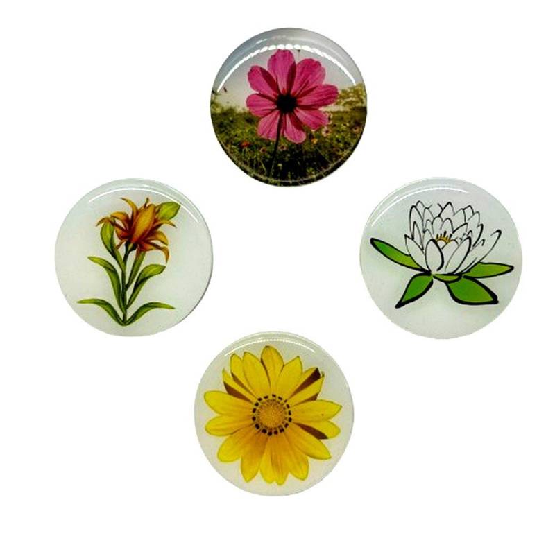 STECKEL Wanddekoobjekt 4x Steckdosenabdeckung mit bunten Blumen Staubschutz, MS-483 von STECKEL