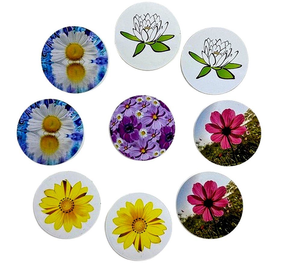 STECKEL Wanddekoobjekt 9 Stück DEKO-STECKEL® - DS-9784 Blumen - Steckdosen Abdeckung (Sparset, 9er-Set), Dekoration, Staubschutz, Spritzschutz von STECKEL