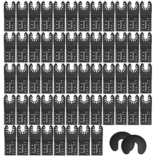 52Stk Multitool sägeblätter kit, Multifunktionswerkzeug Zubehör Oszillierendes Zubehör Set Schnellspanner für Fe-in Multi-master Multitool Markita Ein-hell von STEEIRO