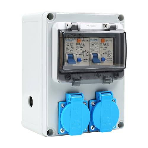 Baustromverteiler 16A, Wandverteiler mit Fi Schalter 230V ,Baustromverteilerkasten Wandverteilerkästen IP66 Leistungsschalter Wasserdicht Verteiler für Indoor/Outdoor Baustromverteiler 16A, Wandverteiler mit Fi Schalter 230V ,Baustromverteilerkasten Wandverteilerkästen IP66 Leistungsschalter Wasserdicht Verteiler für Indoor/Outdoor von STEEIRO