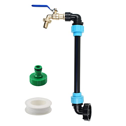 STEEIRO IBC Schwanenhals 3/4" Auslaufhahn,IBC Adapter Tank Ventil Auslaufhahn Wasserhahn für Regenwassertank Regen Auslass Wasserhahn IBC Adapter von STEEIRO