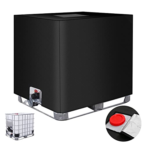 IBC Tank Abdeckung, Container Cover Anti-UV Schutzhülle, IBC Behälter Abdeckplane, für Wassertank100L 420D Schutzplane /Regenwasser Folien Staubdicht Cover, Für 1000L IBC Container (120x100x116cm) von STEEIRO