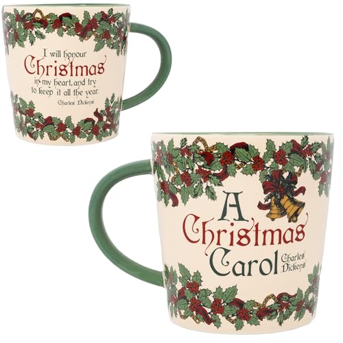 Steel Mill & Co Kaffeetasse für Buchliebhaber, süße Kaffee-/Teetasse mit Griff, für Buchclub, 400 ml, Kaffeetasse mit Weihnachtsmotiv (A Christmas Carol) von STEEL MILL AND CO.