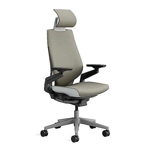 Steelcase Gesture Ergonomischer Bürostuhl mit 360° Armlehnen, 3D-Live Back Lumbalstütze, anpassbarer Kopfstütze Trüffel von Steelcase