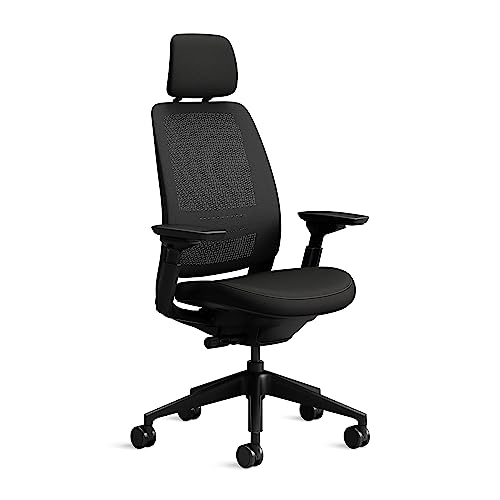 Steelcase Series 2 Ergonomischer Bürostuhl mit LiveBack Lumbalstütze, 4D-Armlehnen, anpassbarer Kopfstütze Onyx Schwarz, 72 x 64 x 127 von Steelcase