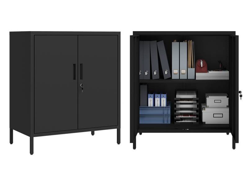 STEELSØN Aktenschrank Regulus (schwarz, mit Füßen) mit flexibel einstellbaren Einlegeboden, mit oder ohne Füße von STEELSØN