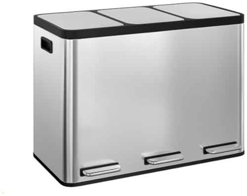 STEELSØN Epsilon Mülleimer 3 Fächer – Mülltrennsystem Küche 3x15L aus Edelstahl Silber – Tretmülleimer mit Soft-Close-Deckel – Abfalleimer mit herausnehmbaren Inneneimern für Recycling & Restmüll STEELSØN Epsilon Mülleimer 3 Fächer – Mülltrennsystem Küche 3x15L aus Edelstahl Silber – Tretmülleimer mit Soft-Close-Deckel – Abfalleimer mit herausnehmbaren Inneneimern für Recycling & Restmüll von STEELSØN