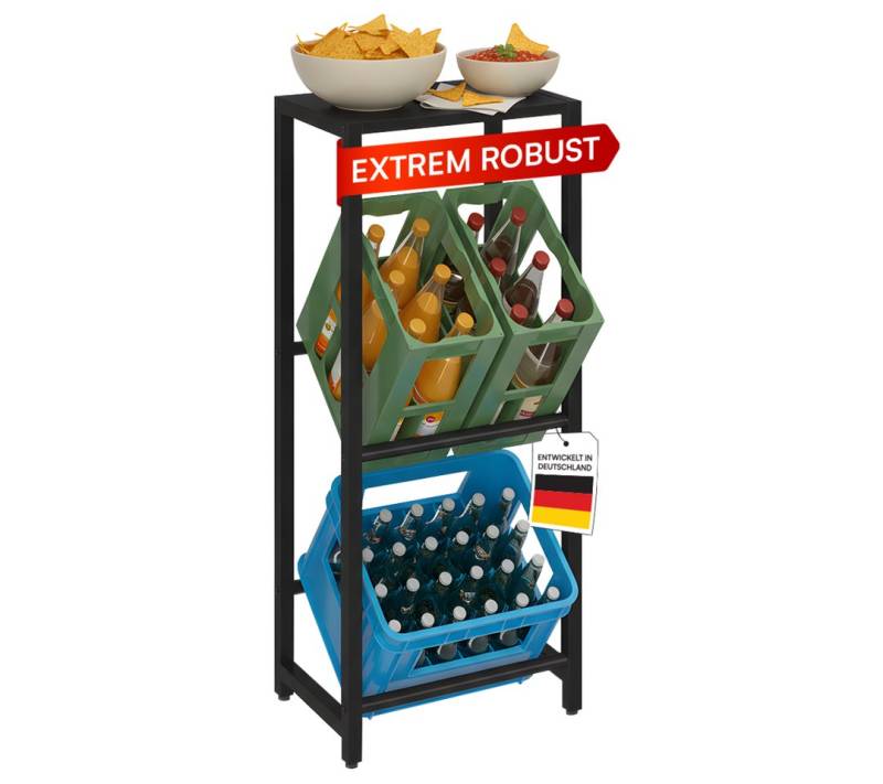 STEELSØN Flaschenregal Macondo mit Ablage, 2 Kisten, Getränkekistenregal aus Metall, auch verfügbar für 4 & 6 Kisten STEELSØN Flaschenregal Macondo mit Ablage, 2 Kisten, Getränkekistenregal aus Metall, auch verfügbar für 4 & 6 Kisten von STEELSØN