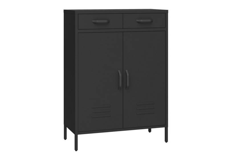 STEELSØN Kommode Atria (schwarz, 110x80x38 cm), Metallkommode mit Doppeltür und Schubladen von STEELSØN