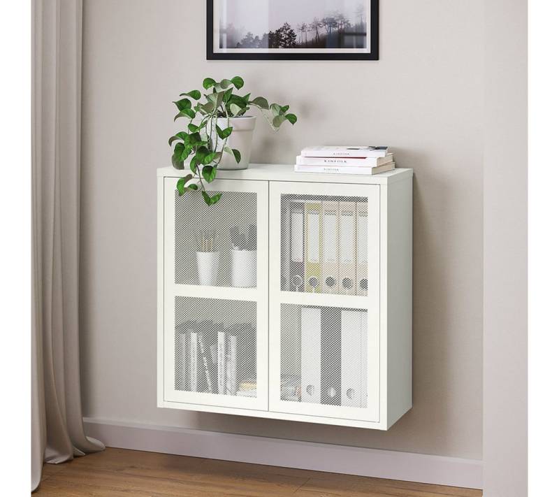 skølm. Kommode Zephyr (Sideboard auch mit Füßen verfügbar), Metallschrank mit Push-to-open, flexible Montage, weiß von skølm.