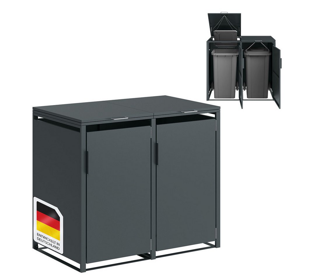 STEELSØN Mülltonnenbox Thoria 120 l, Müllcontainer anthrazit, 2er Mülltonnenverkleidung STEELSØN Mülltonnenbox Thoria 120 l, Müllcontainer anthrazit, 2er Mülltonnenverkleidung von STEELSØN