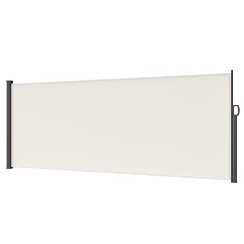 STEELSØN Seitenmarkise Zirella 160x500 cm ausziehbar, Sichtschutz für Balkon und Garten, Senkrechtmarkise außen Blickdicht mit Wandhalterung aus Aluminium, beige von STEELSØN