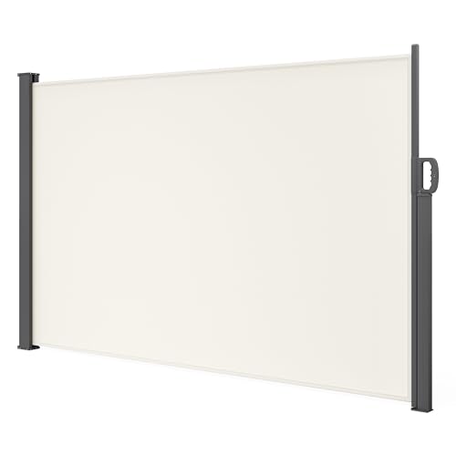 STEELSØN Seitenmarkise Zirella 200x300 cm ausziehbar, Sichtschutz für Balkon und Garten, Senkrechtmarkise außen Blickdicht mit Wandhalterung aus Aluminium, beige von STEELSØN