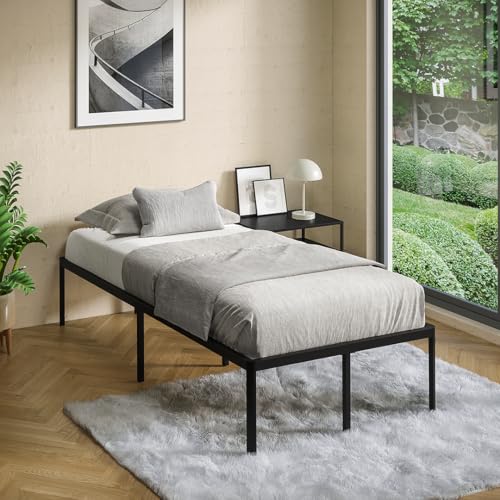 STEELSØN Situla Metallbett 90x200 cm – Bettgestell mit Lattenrost – Stabiler Bettrahmen in schwarz – Bett Metall mit Stauraum – minimalistisches Einzelbett von STEELSØN