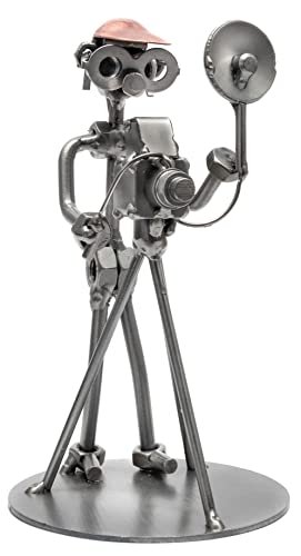 STEEMO Schraubenmännchen Fotograf Kamera Geschenk Metall-Kunst Deko 10x10x18 cm von STEEMO