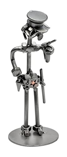 STEEMO® Original Schraubenmännchen Figur: Polizist – Handgefertigte Metall-Dekoration, Geschenkidee für Polizei-Fans und Sammler, 7x7x18 cm von STEEMO