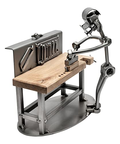 STEEMO Schraubenmännchen Tischler Schreiner Handwerker Geschenk Metall-Deko Figur 18x14x18 cm von STEEMO