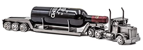 STEEMO Metallkunst Weinflaschenhalter Truck USA - LKW Tieflader - Deko-Weinhalter 62x12x10 cm von STEEMO