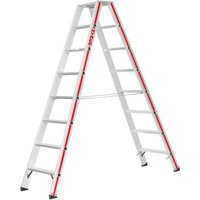 Matisère - Hymer Stufenstehleiter, beidseitig begehbar, 2x8 Stufen, Länge 2,05 m von MATISÈRE