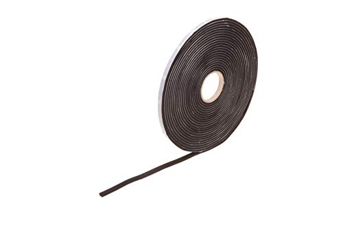 Dichtungsband aus EPDM-Zellgummi, 25 mm schmal, 12 Rollen à 10 m (4 mm dick, selbstklebendes Rubber Tape zum Abdichten, Klebeband auf Rolle) Schaumstoff schwarz von STEIER