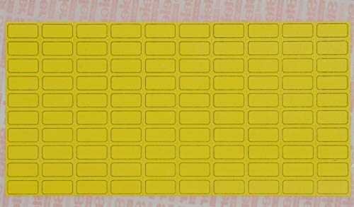 Klebe-Etiketten Gewebe, 10 x 25 mm, 8000 Stück | Größe auswählbar (beschriftbare, wetterfeste & entfernbare Geräte-Kennzeichnungsschilder, Aufkleber auf 100 Bogen) gelb mit Rahmen von STEIER