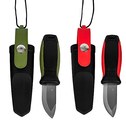 STEIGER Jagd Angeln Trekking SOS Survival Camping Messer mini zum umhängen, 5,5cm Klinge in Rot oder Grün by Alces (Rot) von STEIGER