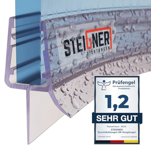 STEIGNER Duschdichtung, 180cm, Glasstärke 3,5/4/ 5 mm, Vorgebogene PVC Ersatzdichtung für Runddusche, UK13 von STEIGNER