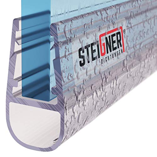 STEIGNER Duschdichtung, 50cm, Glasstärke 3,5/4/ 5 mm, Gerade PVC Ersatzdichtung für Dusche, UK06 von STEIGNER