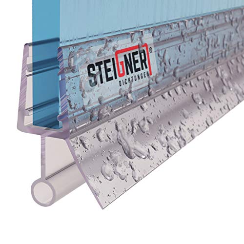 STEIGNER Duschdichtung, 60cm, Glasstärke 3,5/4/ 5 mm, Gerade PVC Ersatzdichtung für Dusche, UK18 von STEIGNER