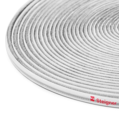 STEIGNER Bürstendichtung Schiebetür Kleiderschrank 4,8x4mm 35m | Selbstklebende Türdichtung für Garderobe, Schlafzimmer, Flur, Ankleidezimmer | Farbe: Grau von STEIGNER