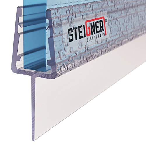 STEIGNER Duschdichtung, 140cm, Glasstärke 6/7/ 8 mm, Gerade PVC Ersatzdichtung für Dusche, UK10 von STEIGNER