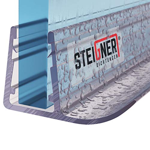 STEIGNER Duschdichtung, 150cm, Glasstärke 6/7/ 8 mm, Gerade PVC Ersatzdichtung für Dusche, UK14 von STEIGNER