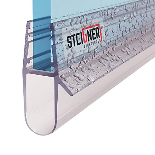 STEIGNER Duschdichtung, 70cm, Glasstärke 5/6/ 7/8 mm, Gerade PVC Ersatzdichtung für Dusche, UK17 von STEIGNER