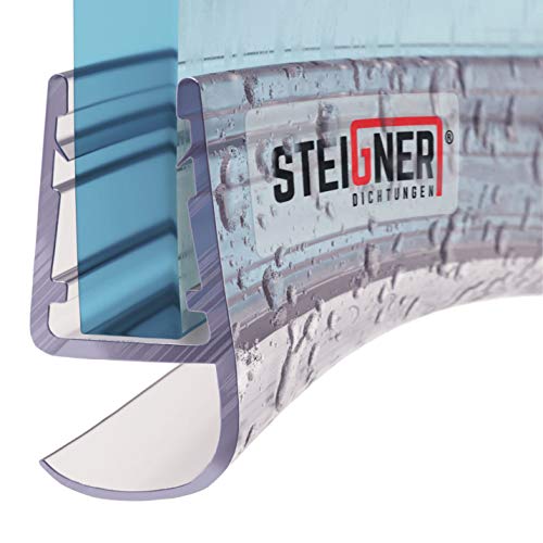 STEIGNER Duschdichtung, 80cm, Glasstärke 5/6/ 7/8 mm, Vorgebogene PVC Ersatzdichtung für Runddusche, UK15 von STEIGNER