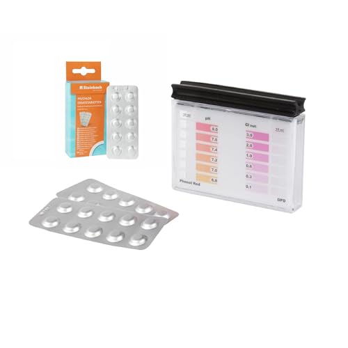 STEINBACH | Testkit für pH-Wert und freies Chlor | Pooltest Starter-Kit inkl. je 40 Tabletten Chlor DPD1 und pH-Wert Phenol Red | Genaue, schnelle und einfache Messung STEINBACH | Testkit für pH-Wert und freies Chlor | Pooltest Starter-Kit inkl. je 40 Tabletten Chlor DPD1 und pH-Wert Phenol Red | Genaue, schnelle und einfache Messung von STEINBACH