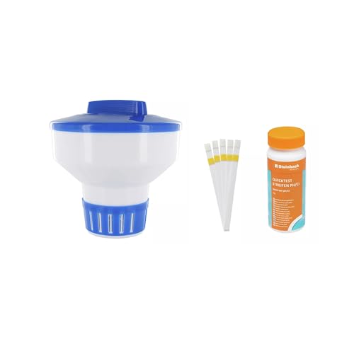 Steinbach | Dosierschwimmer Kit inkl. 50 Teststreifen | 18 cm Ø | Poolwasser sauber und kristallklar Steinbach | Dosierschwimmer Kit inkl. 50 Teststreifen | 18 cm Ø | Poolwasser sauber und kristallklar von STEINBACH