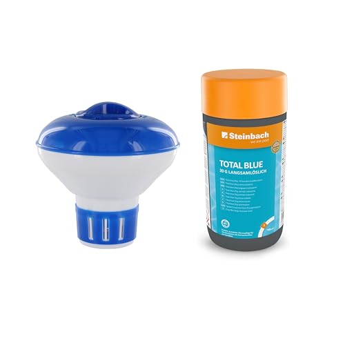 Steinbach | Dosierschwimmer Starter Kit inkl. Total Blue | 12,5 cm Ø | langsamlöslich 20 g | Poolwasser sauber und kristallklar | ideal zur Poolpflege Steinbach | Dosierschwimmer Starter Kit inkl. Total Blue | 12,5 cm Ø | langsamlöslich 20 g | Poolwasser sauber und kristallklar | ideal zur Poolpflege von STEINBACH