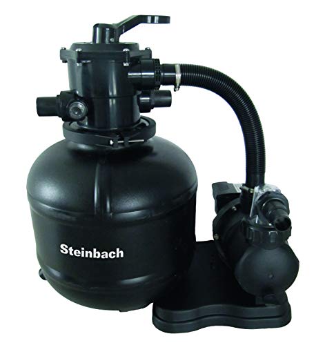 Steinbach Filteranlage Classic 400 – 040340 – Selbstsaugende Pumpe für Pools mit bis zu 33.000 l – Mit Vorfilter, 7-Wege-Ventil mit Verstellhebel und Manometer – Anschluss Ø 32/38 mm von STEINBACH