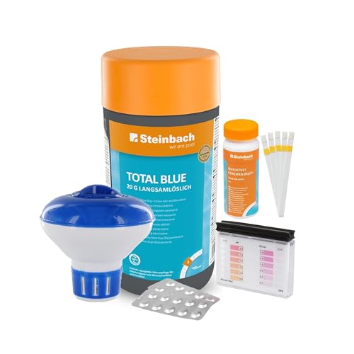 Steinbach | Poolpflege Total Blue Starter-Set | inkl. 50er Teststreifen Kit, Dosierschwimmer & Testkit für pH-Wert/Chlor | ideal zur Wasserkontrolle | Poolwasser sauber und kristallklar Steinbach | Poolpflege Total Blue Starter-Set | inkl. 50er Teststreifen Kit, Dosierschwimmer & Testkit für pH-Wert/Chlor | ideal zur Wasserkontrolle | Poolwasser sauber und kristallklar von STEINBACH