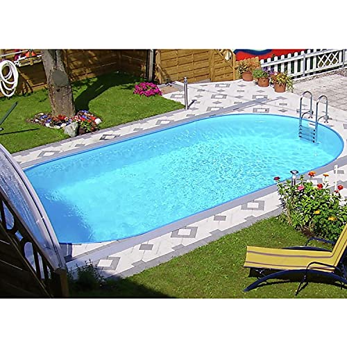 Steinbach Styriapool oval 623 x 360 x 120 cm, Pool, Einhängebiese, Stahlmantel, Handlauf, Bodenschienen, Folie blau 0,6 mm, 012350 von STEINBACH