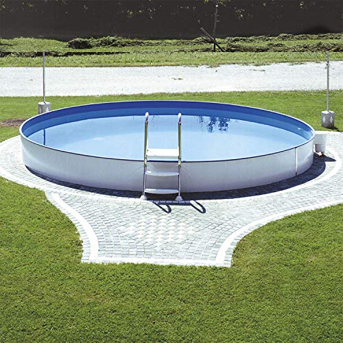 Steinbach Styriapool rund Ø 460 x 120 cm, Pool, Einhängebiese, Stahlmantel, Handlauf, Bodenschienen, Folie blau 0,6 mm, 012315 von STEINBACH