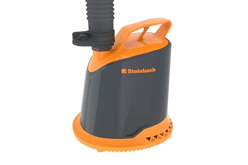 Steinbach Tauchpumpe – 041055Y – Entwässerungspumpe mit Einer Förderhöhe von 132 cm. – Fördermenge bis zu 3.100 l/h – Absaugung bis Resthöhe von 13 mm – bewältigt Feststoffpartikel bis 2 mm von STEINBACH