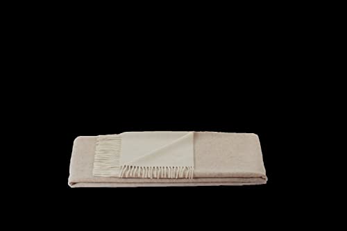 STEINBECK Decke Rom aus 100% Lambswool 130x190 cm in 4 kräftigen Farben, Beige von STEINBECK